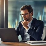 Pessoa analisando investimentos em títulos públicos em ambiente financeiro, sem textos, números ou documentos legíveis